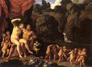 Carlo Saraceni Mars and Venus, with a Circle of Cupids and a Landscape USA oil painting artist